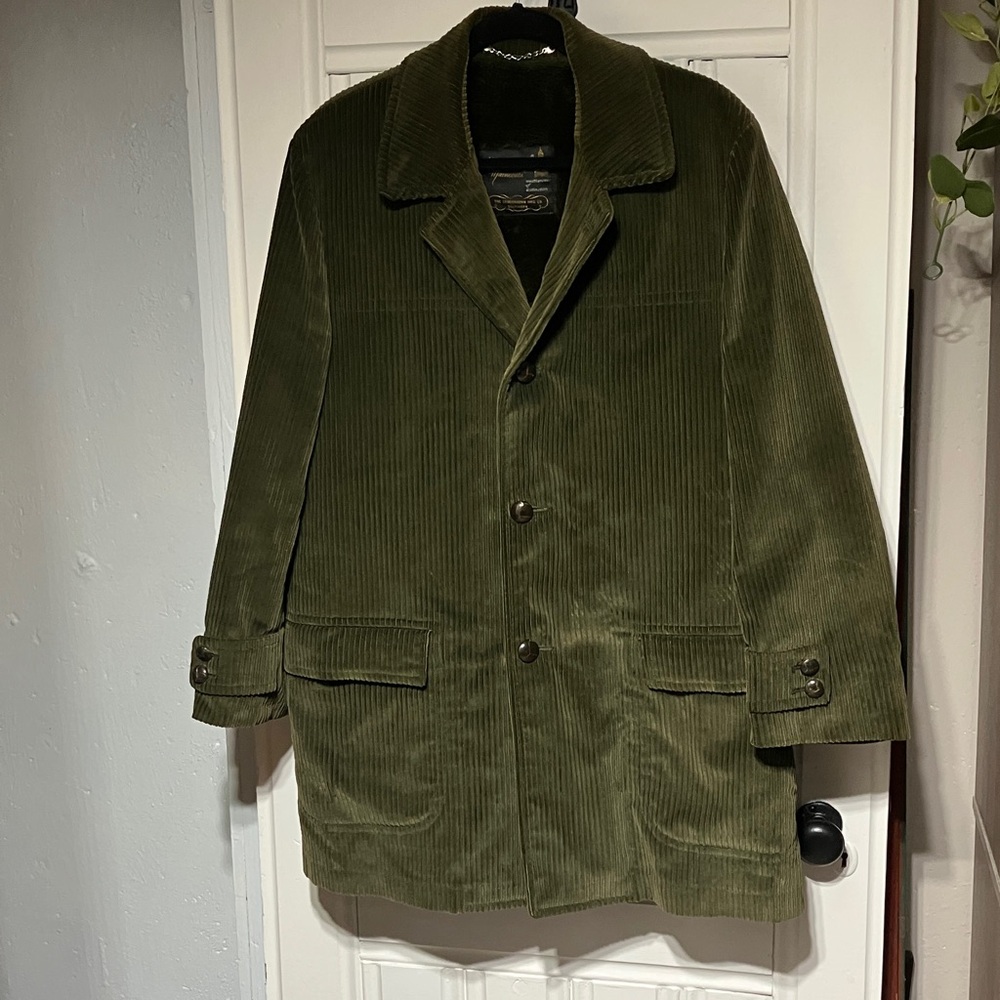 London Fog Olive Green Corduroy Men's Coat